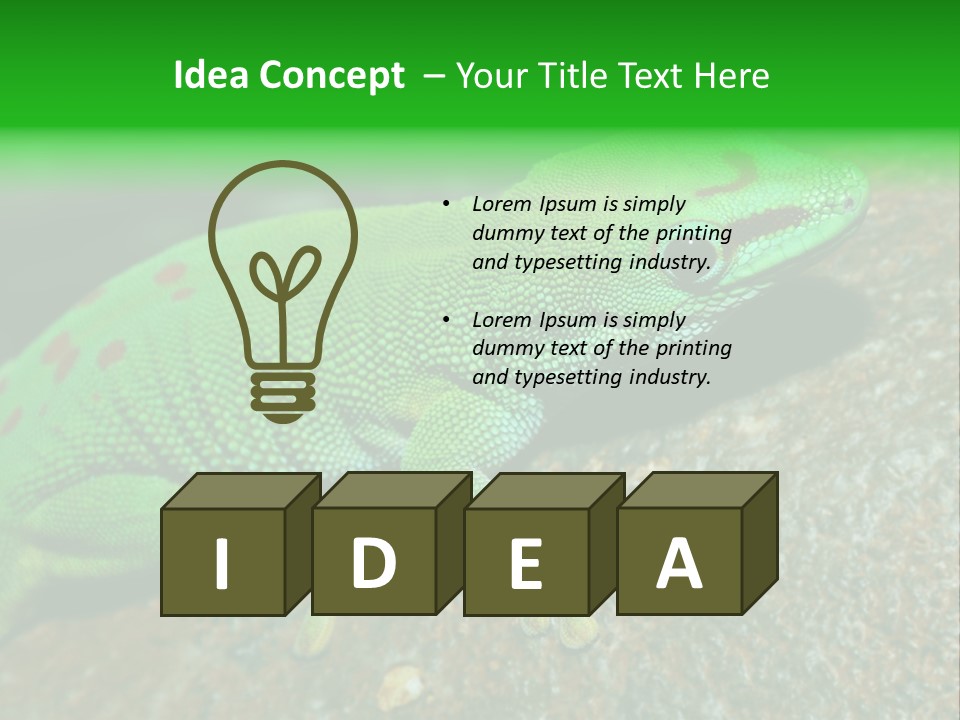 Gecko Chameleon Leaf PowerPoint Template