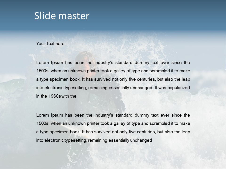 Sunny Ocean Surfing PowerPoint Template