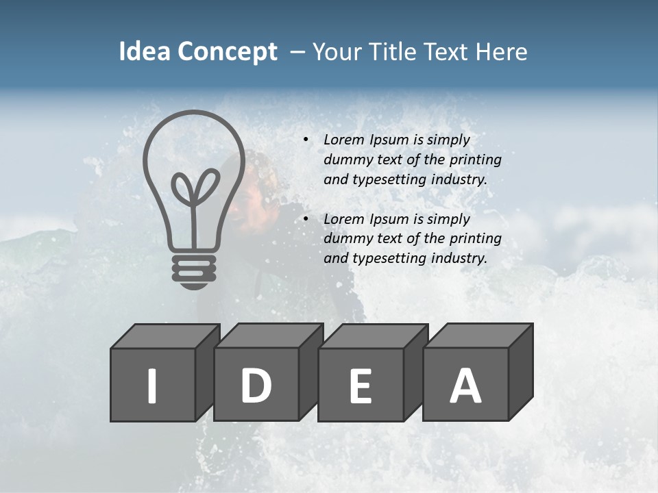 Sunny Ocean Surfing PowerPoint Template