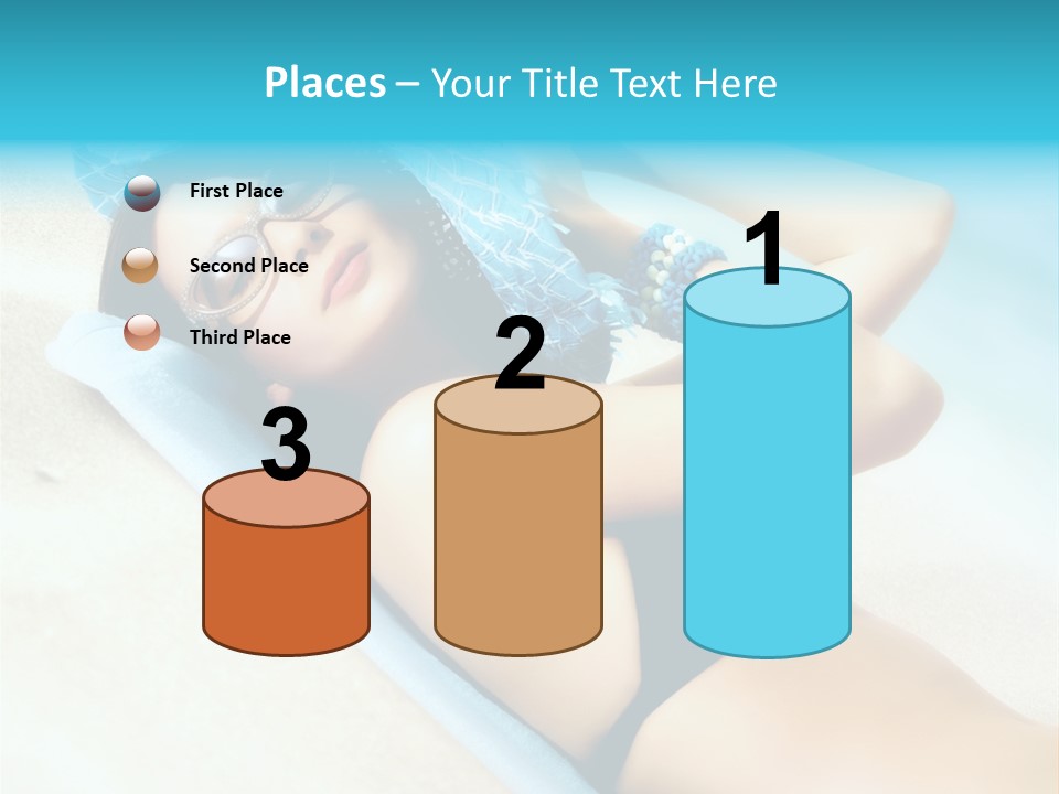 Sunbathing Portrait Bikini PowerPoint Template