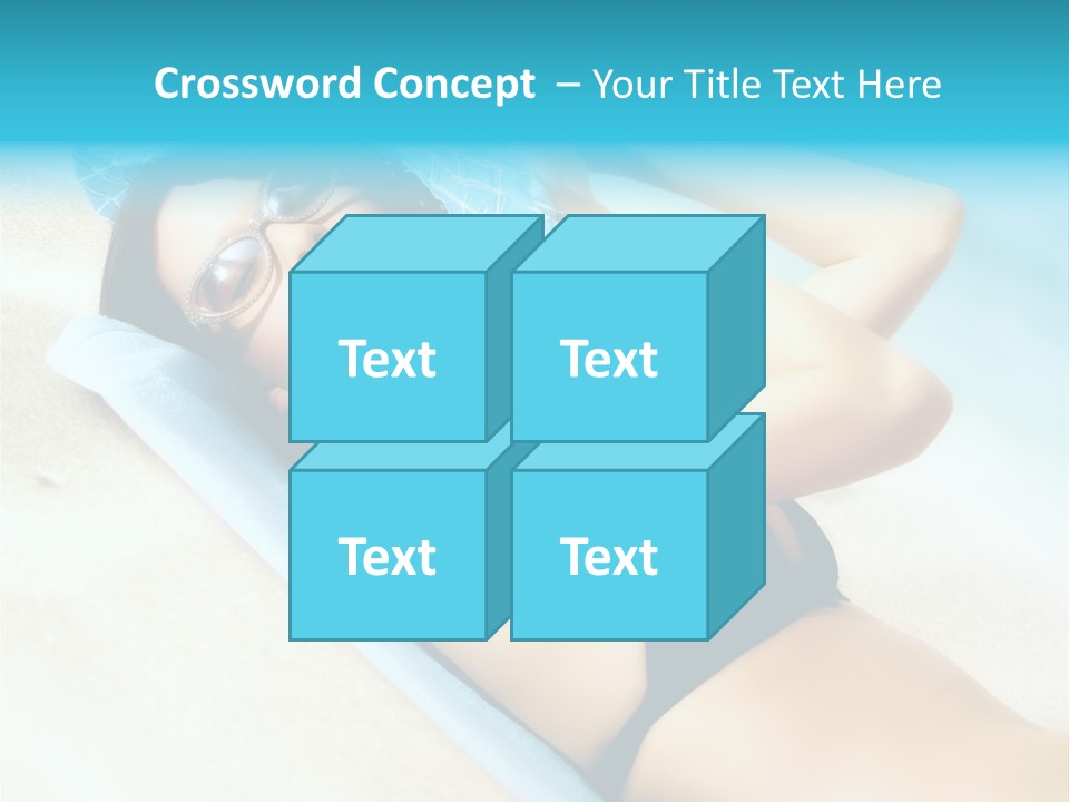 Sunbathing Portrait Bikini PowerPoint Template