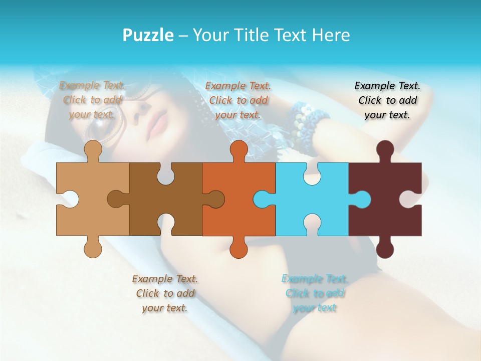 Sunbathing Portrait Bikini PowerPoint Template