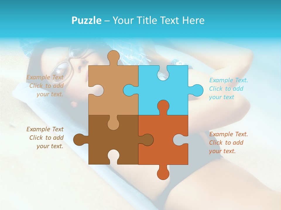 Sunbathing Portrait Bikini PowerPoint Template