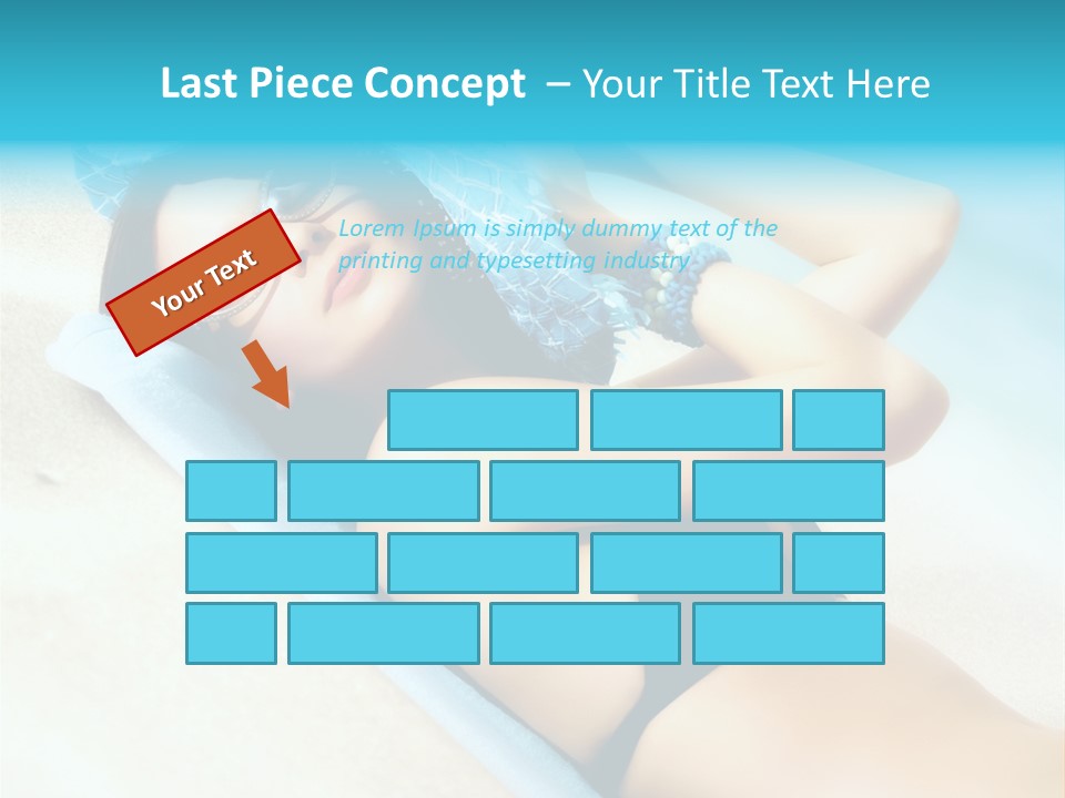Sunbathing Portrait Bikini PowerPoint Template