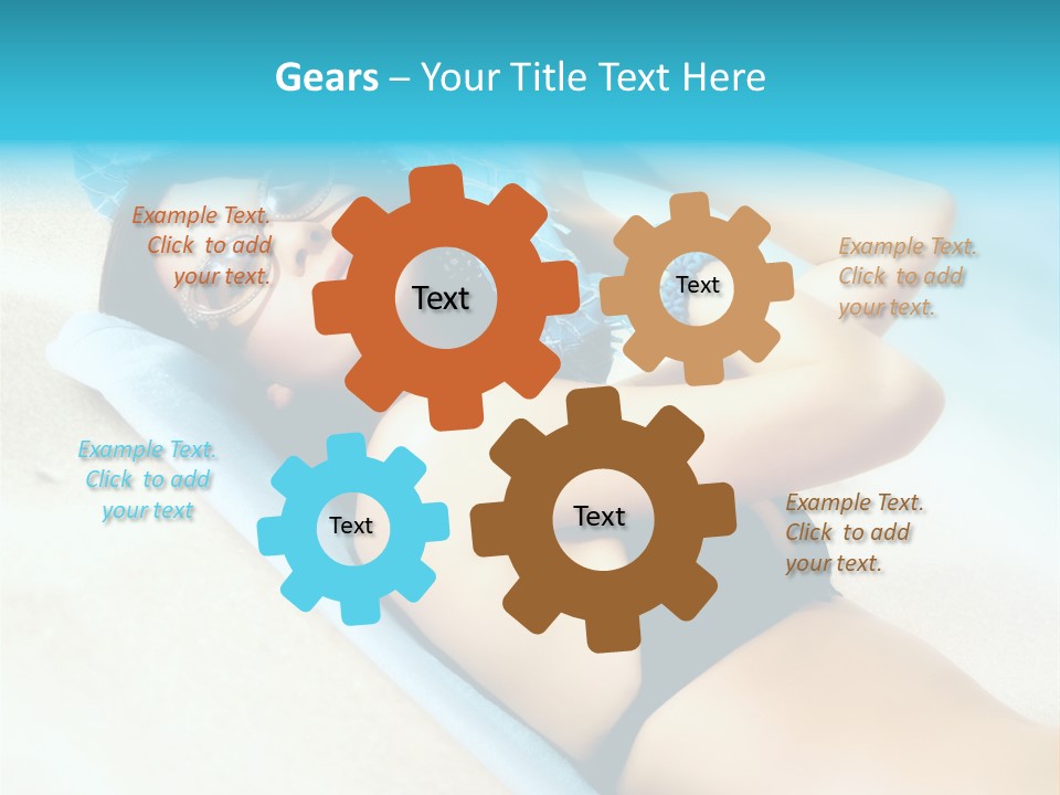 Sunbathing Portrait Bikini PowerPoint Template