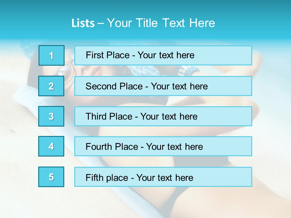 Sunbathing Portrait Bikini PowerPoint Template