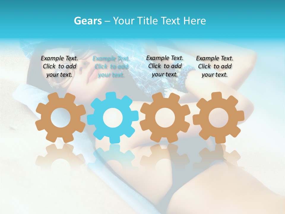 Sunbathing Portrait Bikini PowerPoint Template