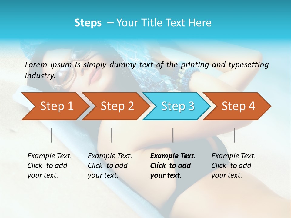 Sunbathing Portrait Bikini PowerPoint Template