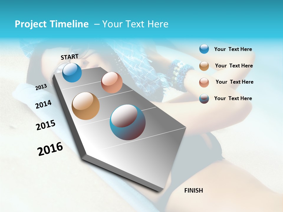 Sunbathing Portrait Bikini PowerPoint Template