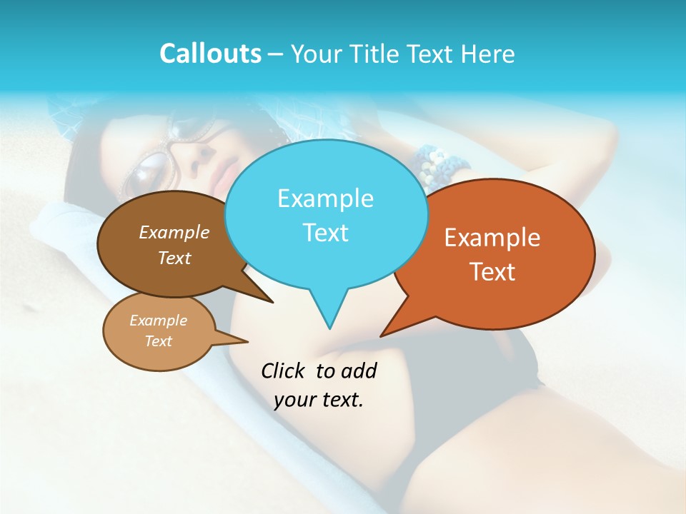 Sunbathing Portrait Bikini PowerPoint Template