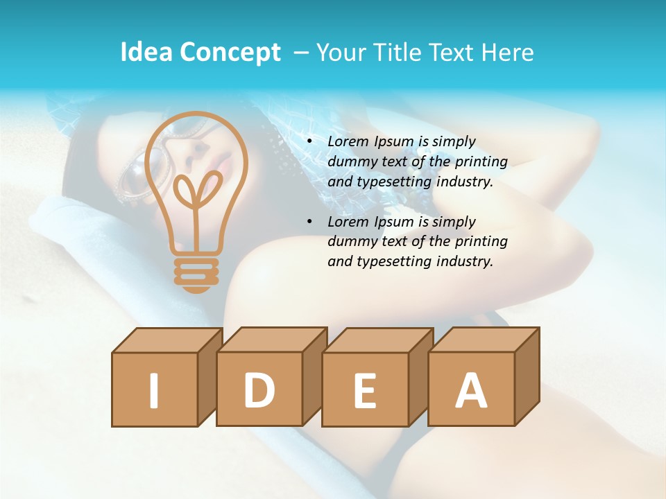 Sunbathing Portrait Bikini PowerPoint Template