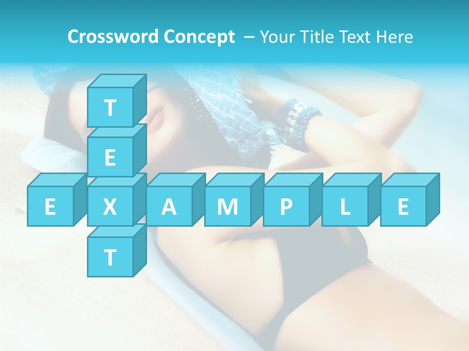 Sunbathing Portrait Bikini PowerPoint Template