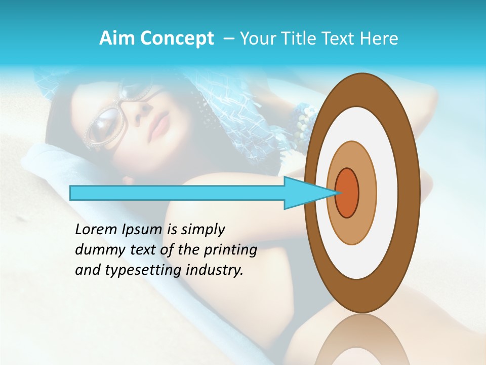 Sunbathing Portrait Bikini PowerPoint Template