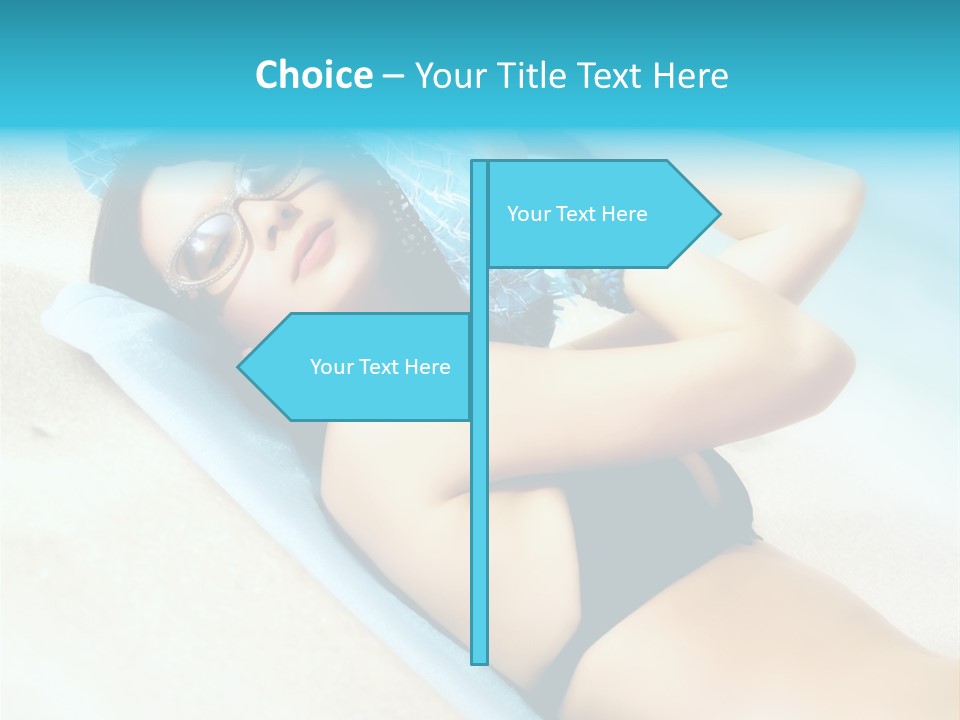 Sunbathing Portrait Bikini PowerPoint Template