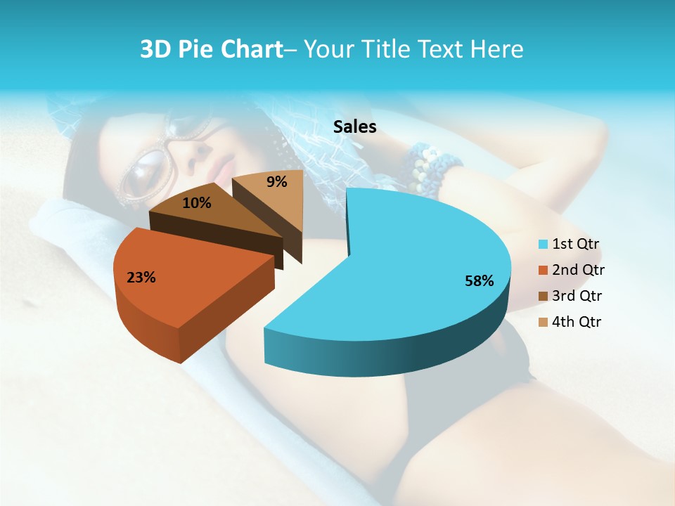 Sunbathing Portrait Bikini PowerPoint Template