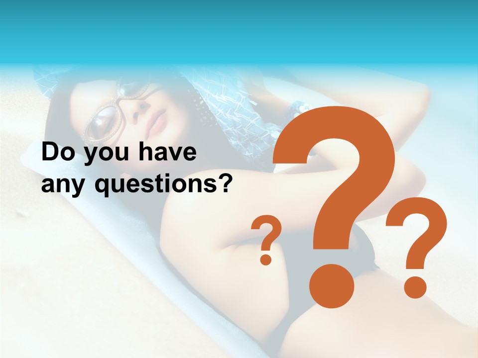 Sunbathing Portrait Bikini PowerPoint Template