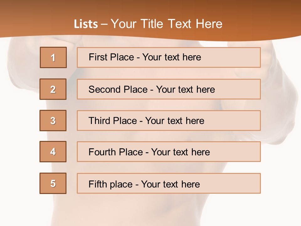 Thumbs Up Topless Fitness PowerPoint Template