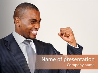 Business Fist Winner PowerPoint Template