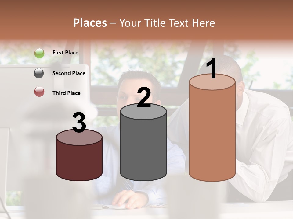 Team Men Sitting PowerPoint Template