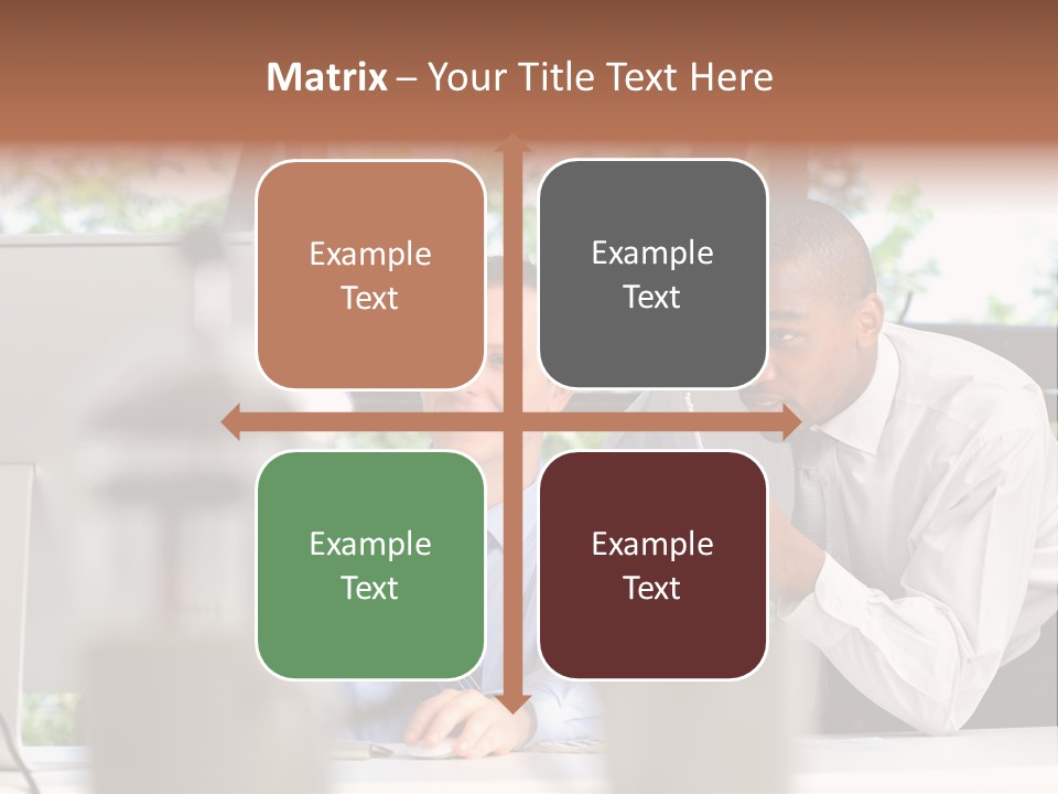 Team Men Sitting PowerPoint Template
