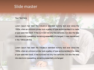 Team Men Sitting PowerPoint Template