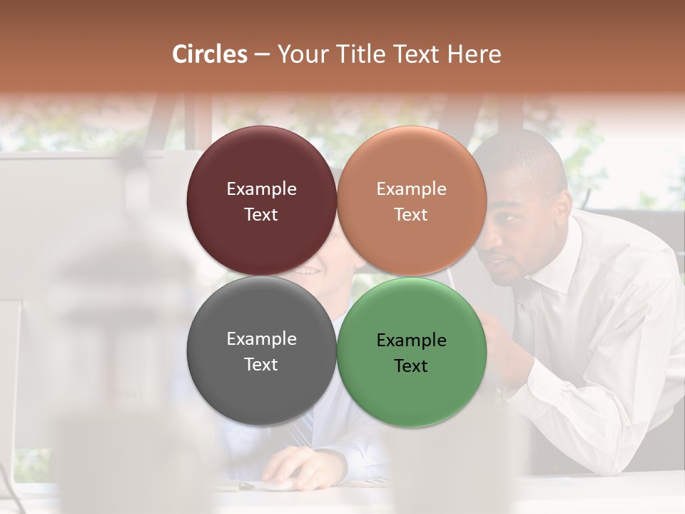 Team Men Sitting PowerPoint Template
