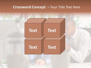 Team Men Sitting PowerPoint Template