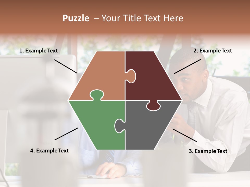 Team Men Sitting PowerPoint Template