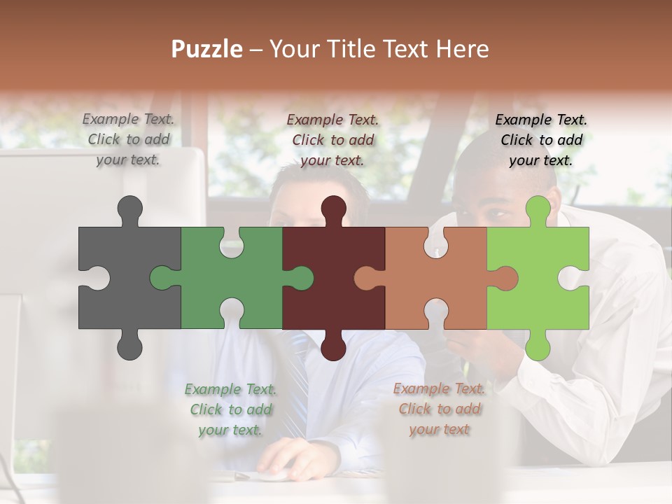 Team Men Sitting PowerPoint Template