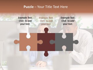 Team Men Sitting PowerPoint Template