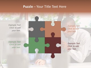 Team Men Sitting PowerPoint Template