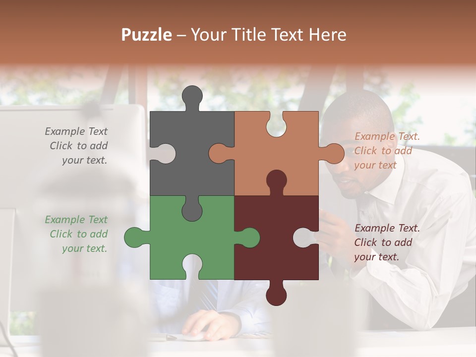Team Men Sitting PowerPoint Template