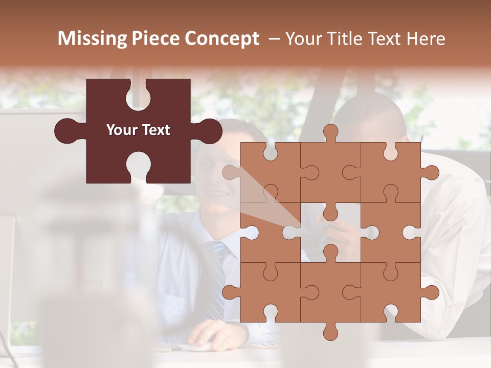Team Men Sitting PowerPoint Template