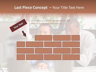 Team Men Sitting PowerPoint Template