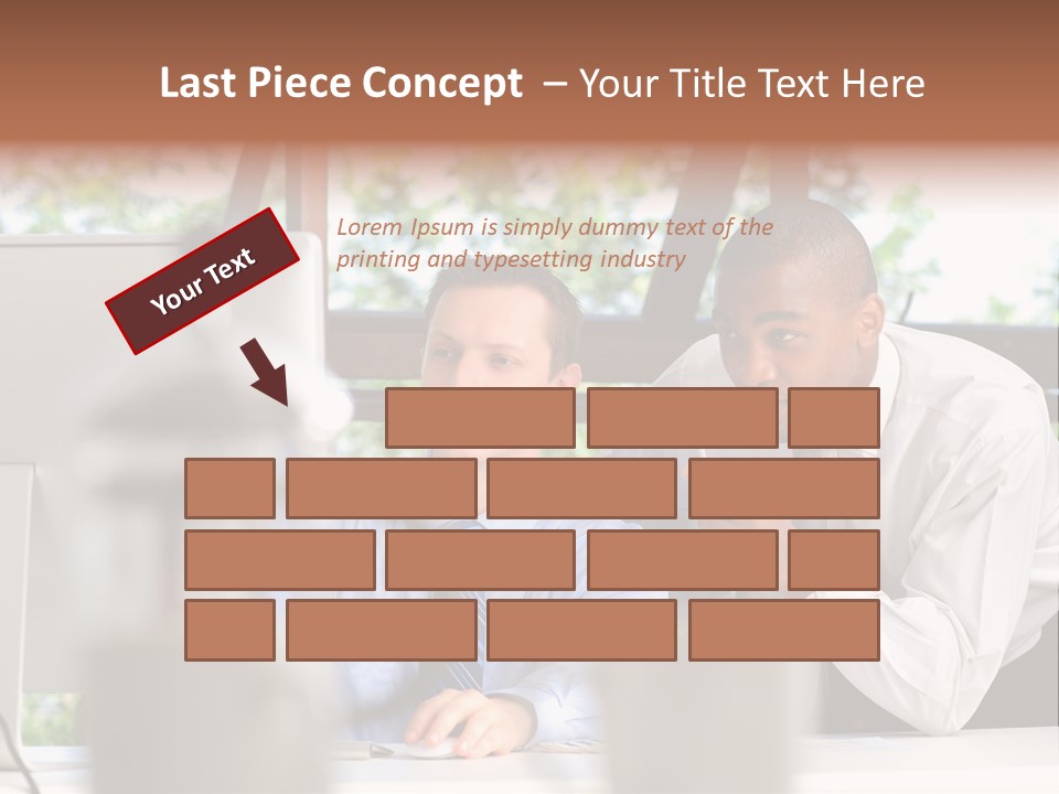 Team Men Sitting PowerPoint Template