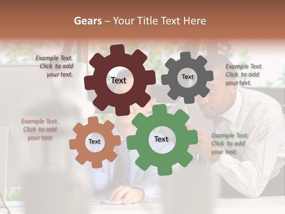 Team Men Sitting PowerPoint Template