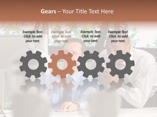 Team Men Sitting PowerPoint Template