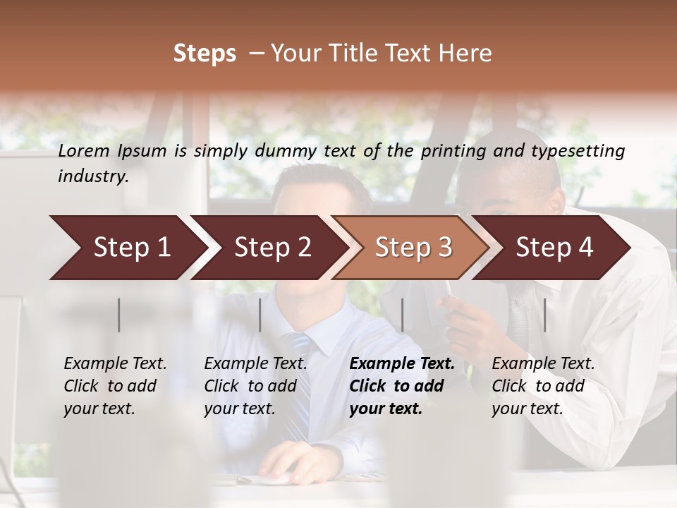 Team Men Sitting PowerPoint Template