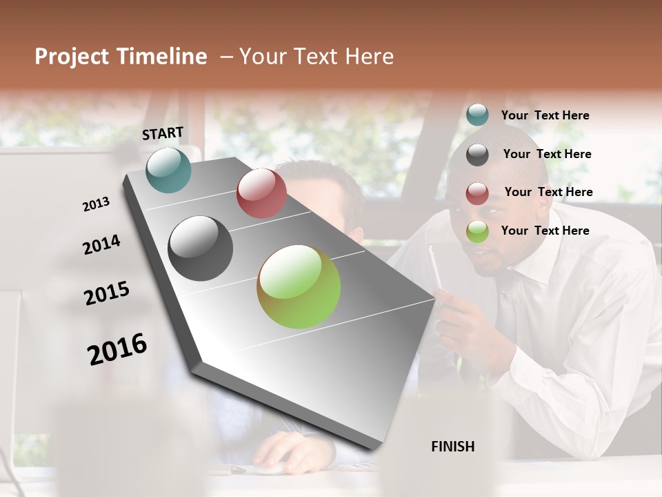 Team Men Sitting PowerPoint Template