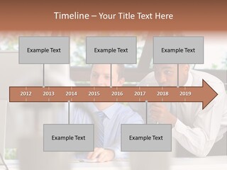 Team Men Sitting PowerPoint Template