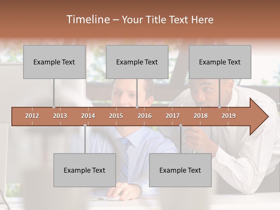 Team Men Sitting PowerPoint Template