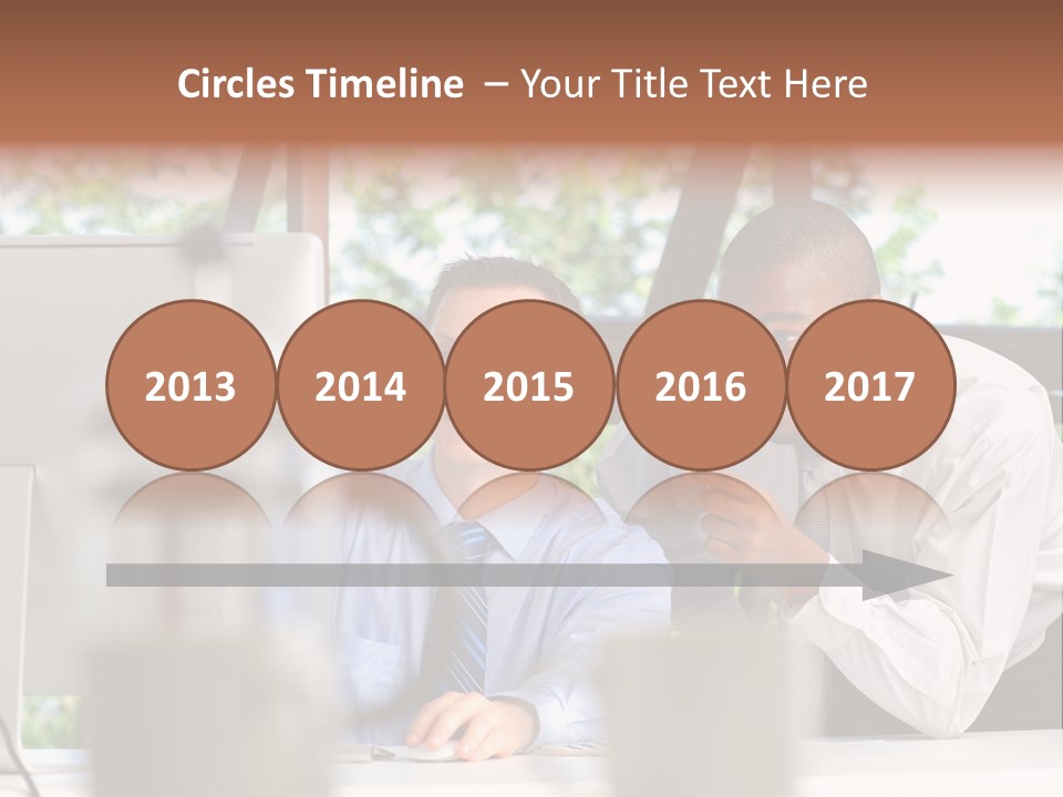 Team Men Sitting PowerPoint Template