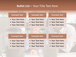 Team Men Sitting PowerPoint Template