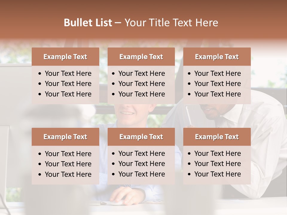 Team Men Sitting PowerPoint Template