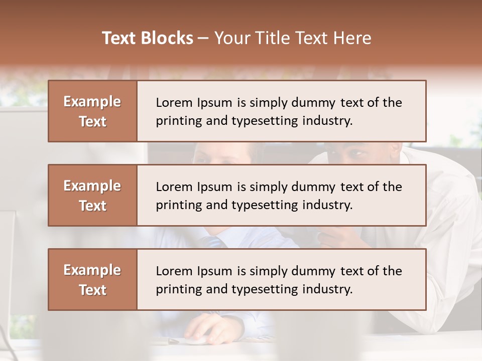 Team Men Sitting PowerPoint Template