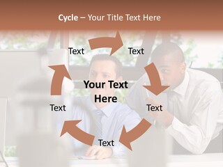 Team Men Sitting PowerPoint Template