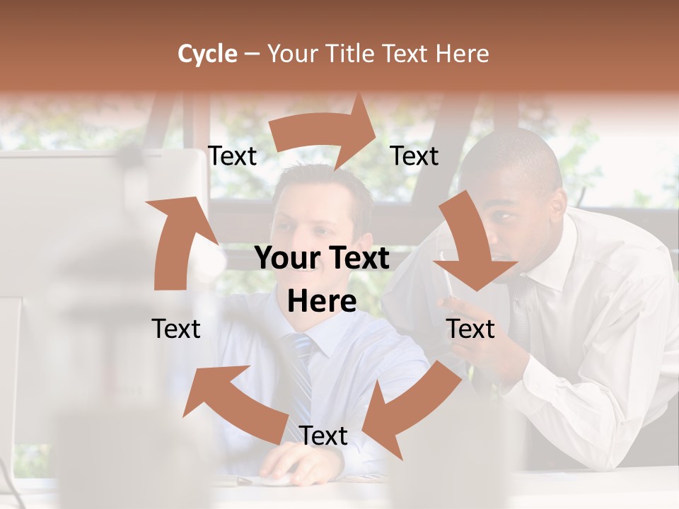Team Men Sitting PowerPoint Template