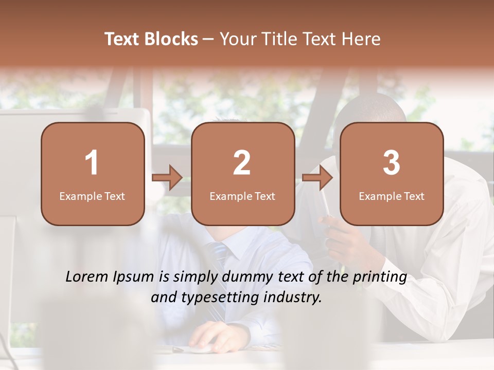 Team Men Sitting PowerPoint Template
