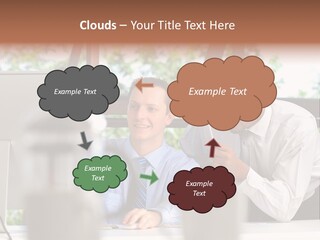 Team Men Sitting PowerPoint Template