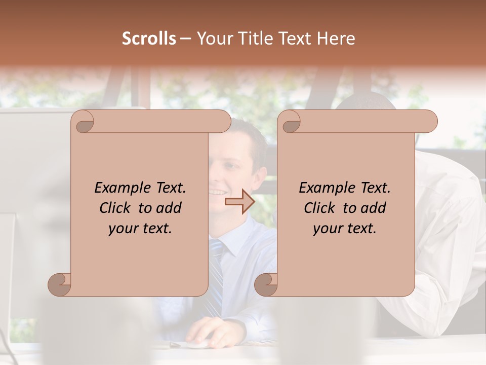 Team Men Sitting PowerPoint Template